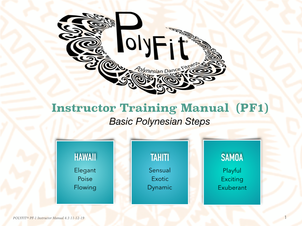POLYFIT PF1 Instructor Manual 4.3 11-12-19