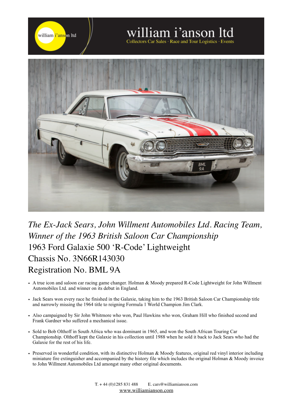 Jack Sears 1963 Ford Galaxie