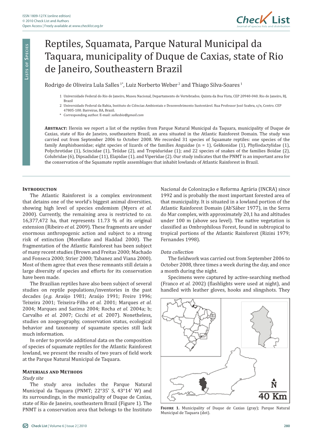 Check List and Authors Chec List Open Access | Freely Available at Journal of Species Lists and Distribution