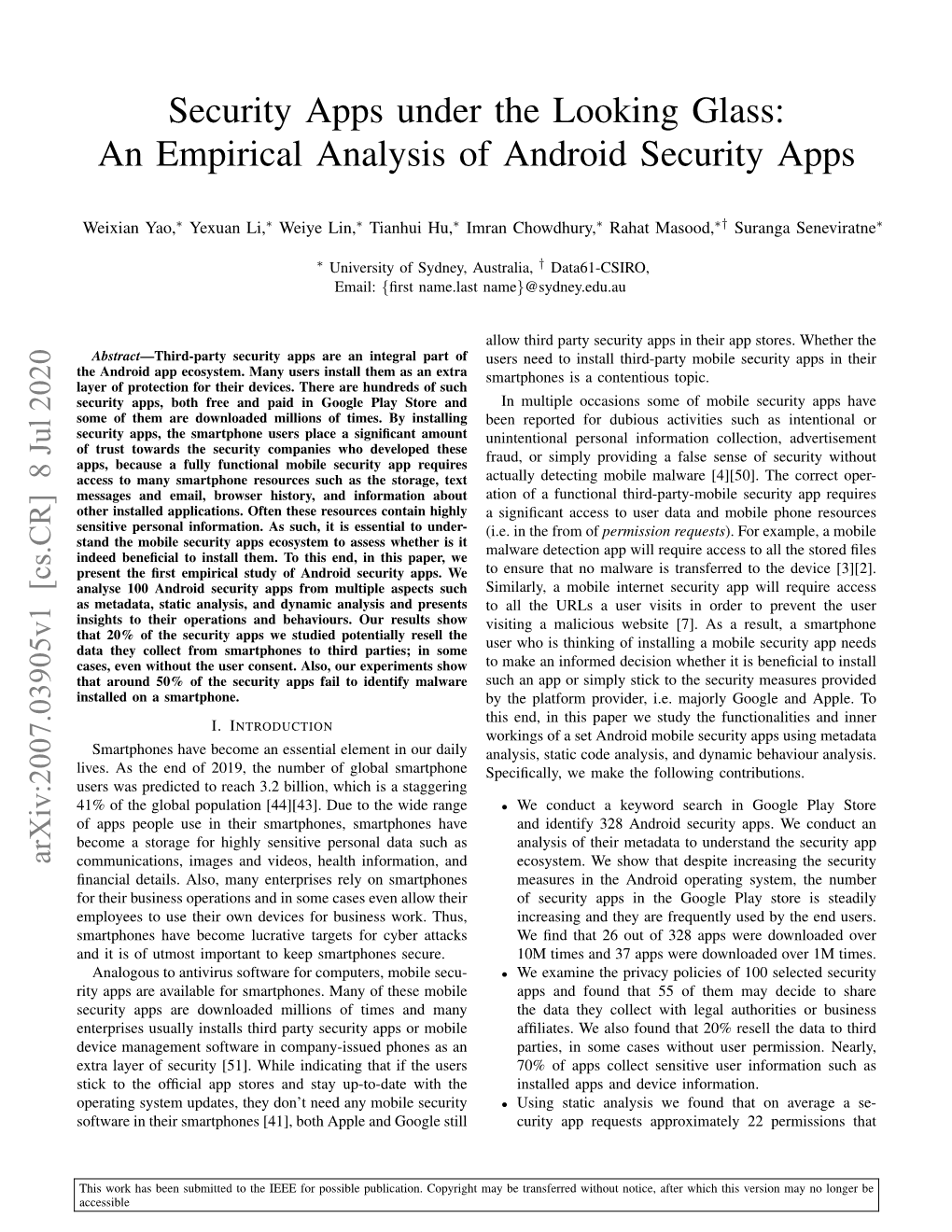 An Empirical Analysis of Android Security Apps