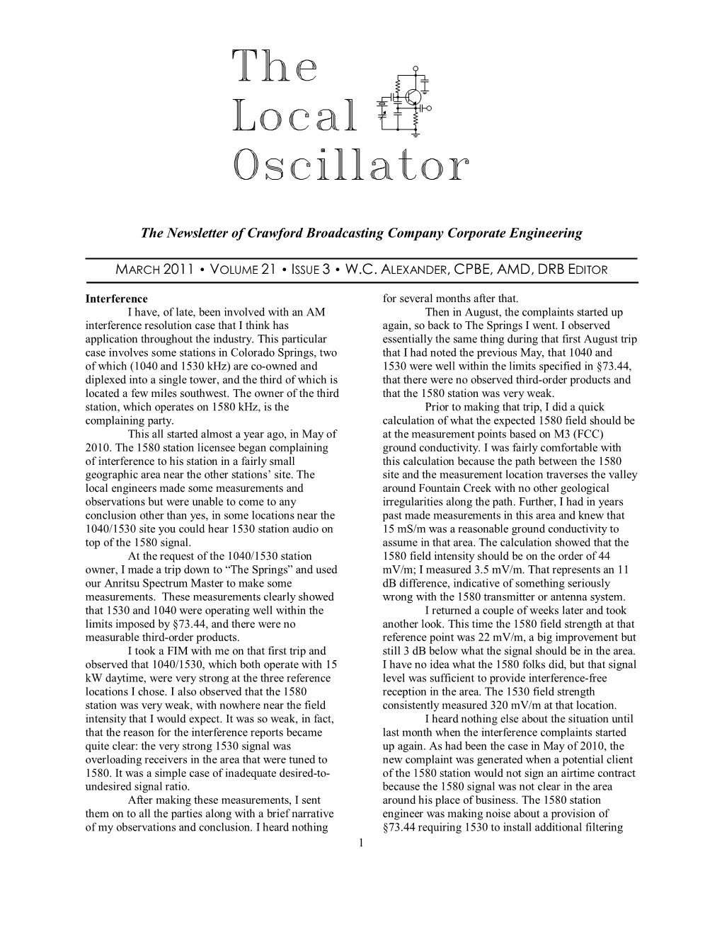 March 2011 Local Oscillator.Pdf