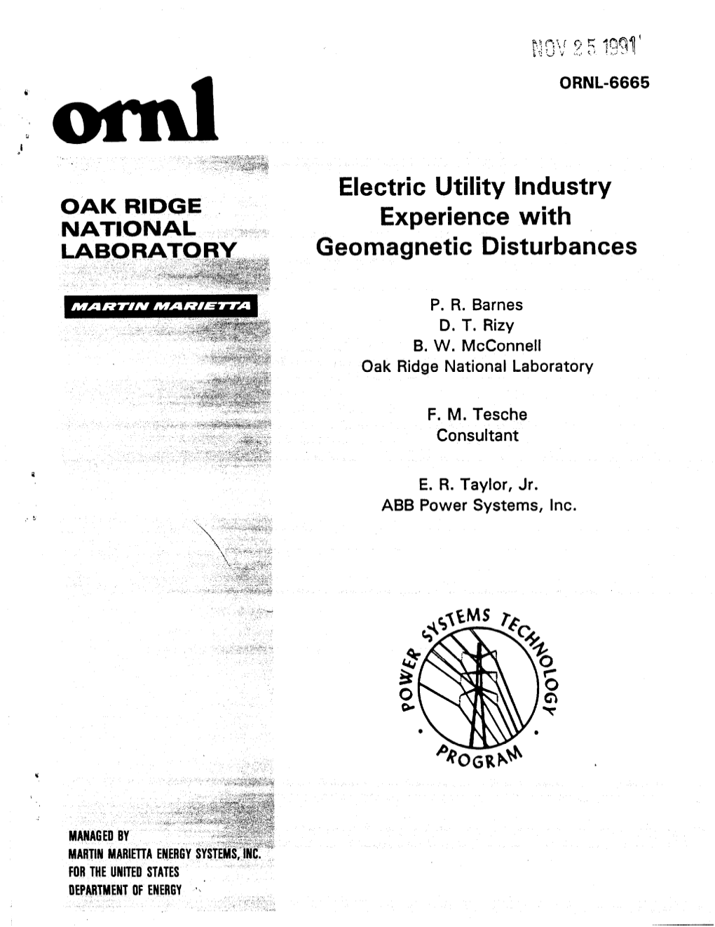 Electric Utility Experience Industry with Geomagnetic Disturbances