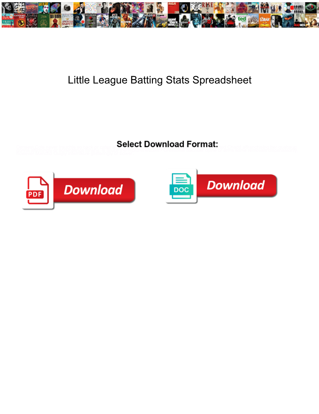 Little League Batting Stats Spreadsheet
