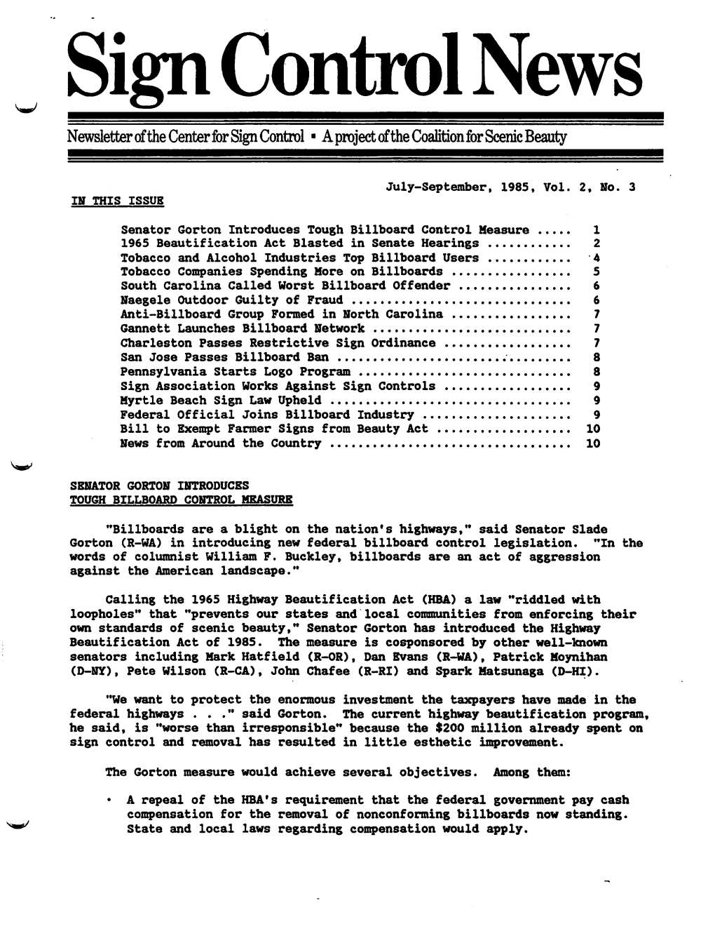 1985-07 Sign Control News Vol. 2, No. 3