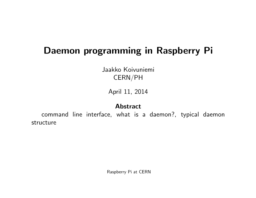 Daemon Programming in Raspberry Pi