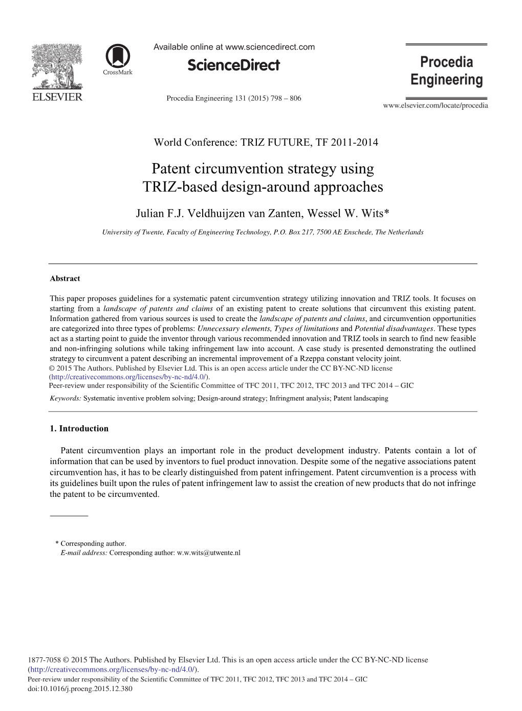 Patent Circumvention Strategy Using TRIZ-Based Design-Around Approaches