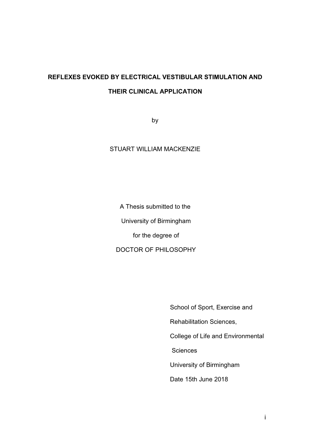 Reflexes Evoked by Electrical Vestibular Stimulation and Their Clinical Application