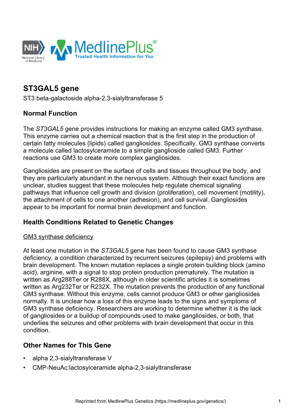 ST3GAL5 Gene ST3 Beta-Galactoside Alpha-2,3-Sialyltransferase 5