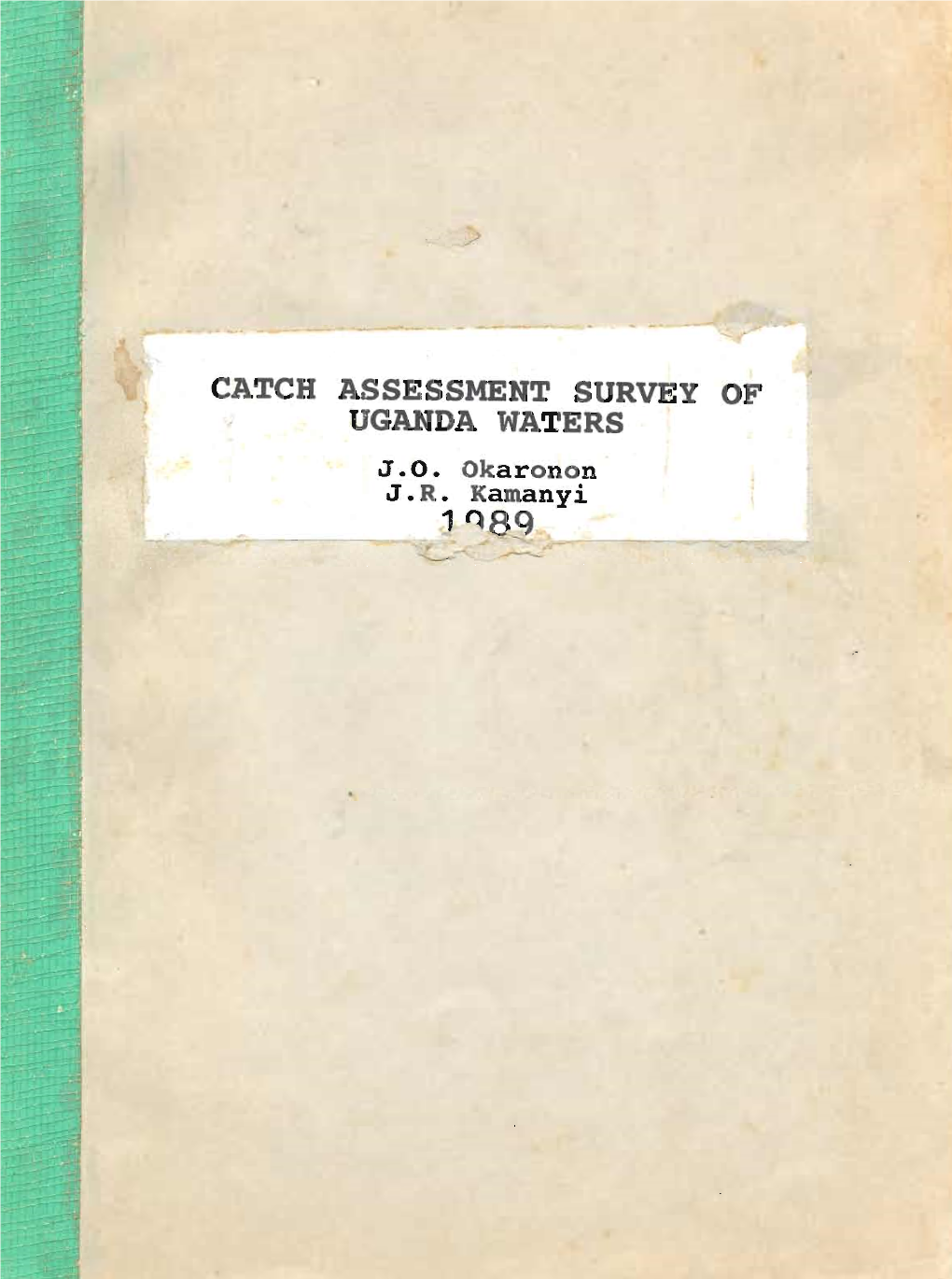 Catch Assessment Survey of Gar a Waters J.O