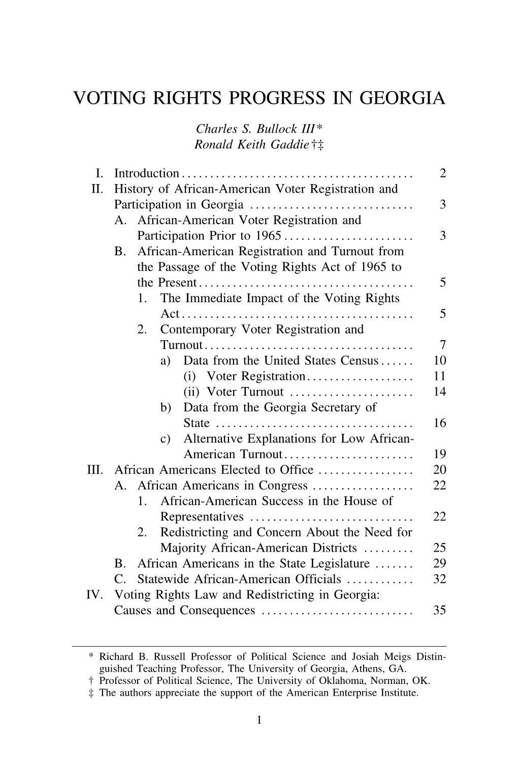 Voting Rights Progress in Georgia