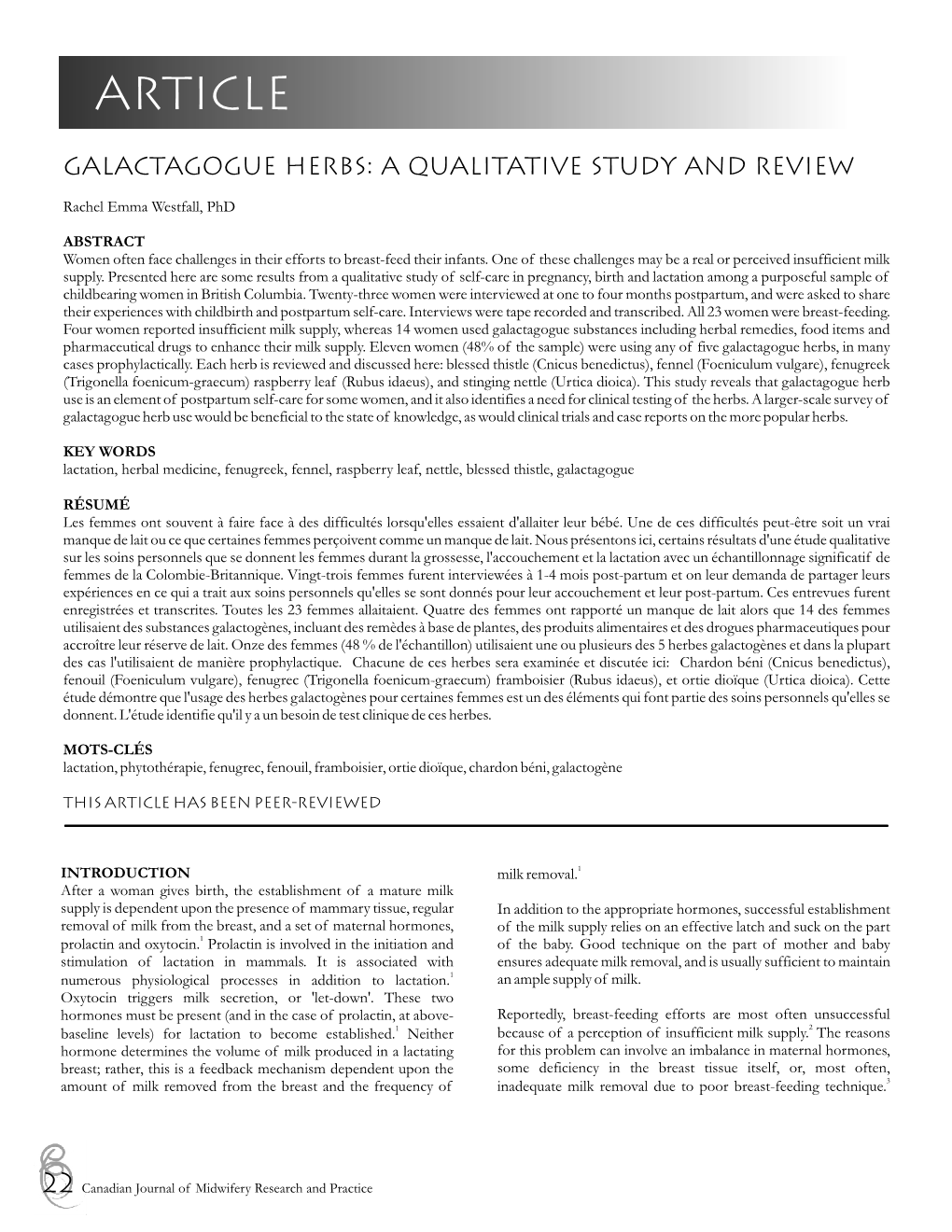 Galactagogue Herbs: a Qualitative Study and Review