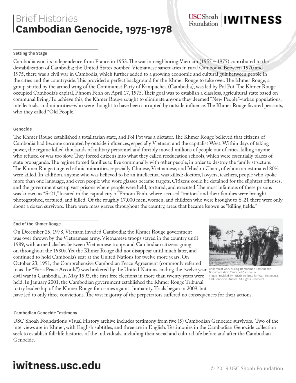 Brief Histories Cambodian Genocide, 1975-1978