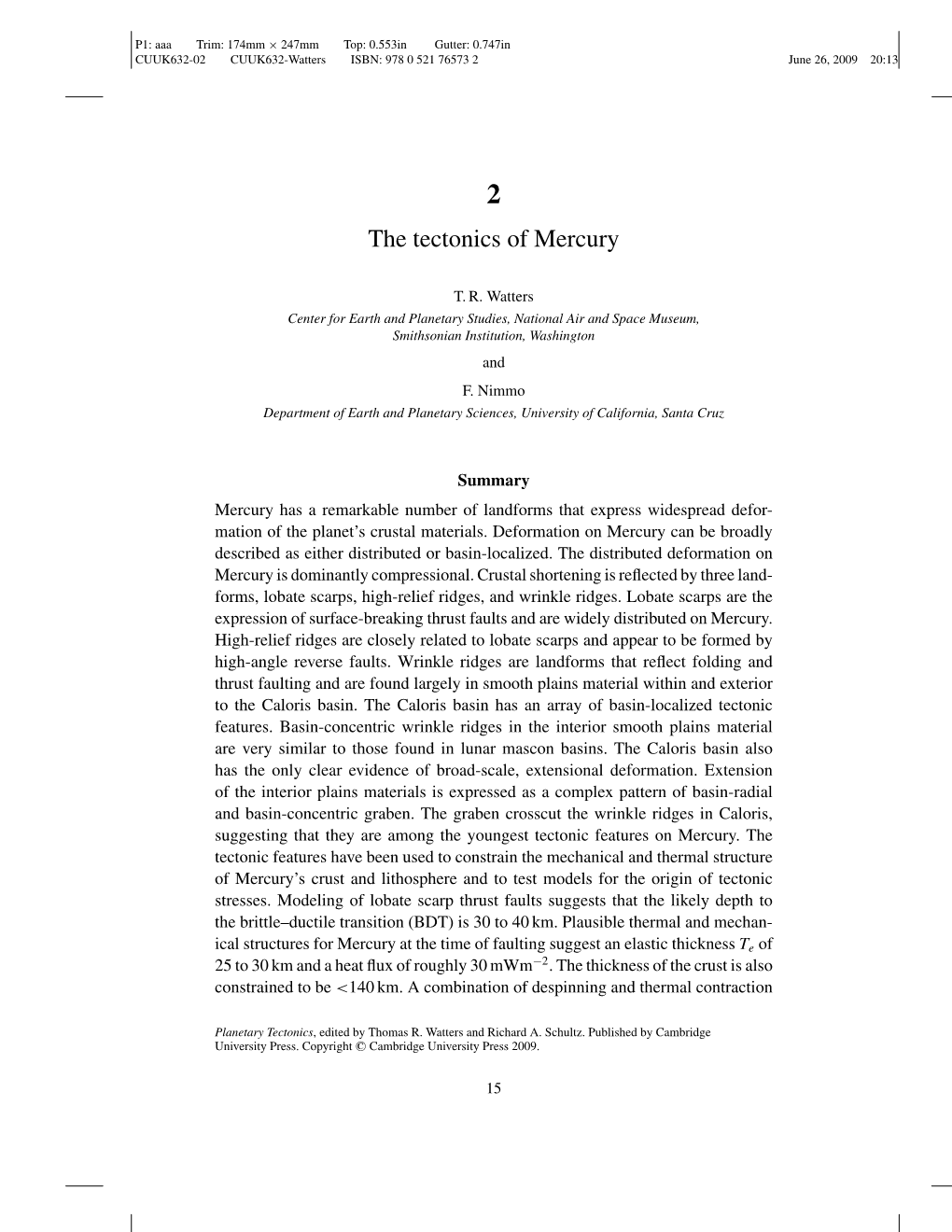 The Tectonics of Mercury