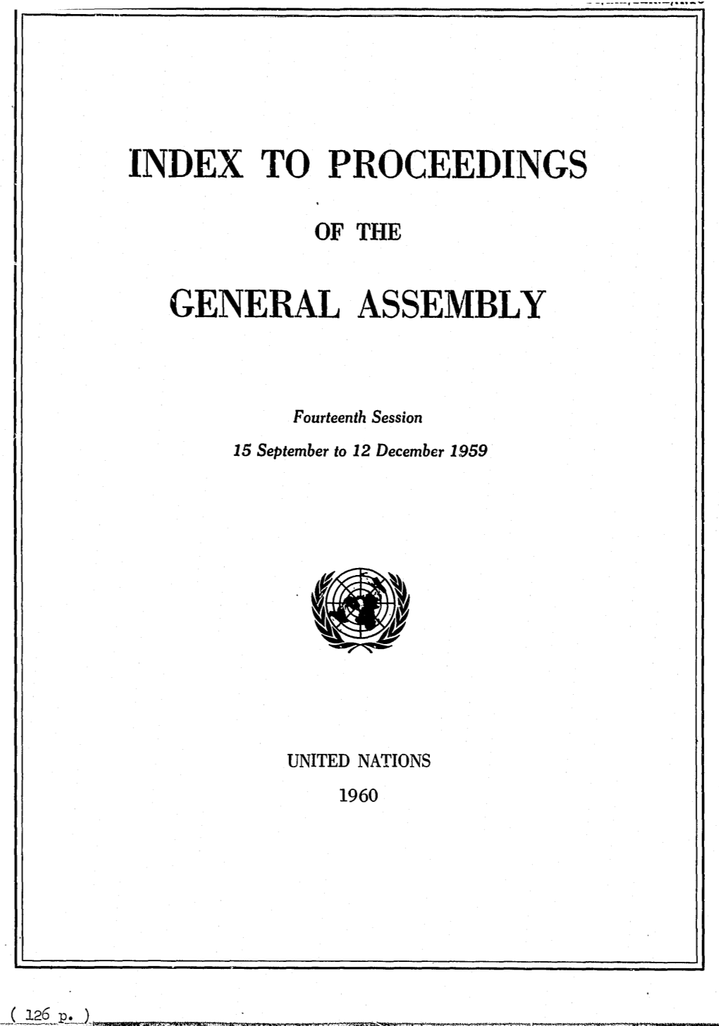 To Proceedings of the General Assembly, 14Th