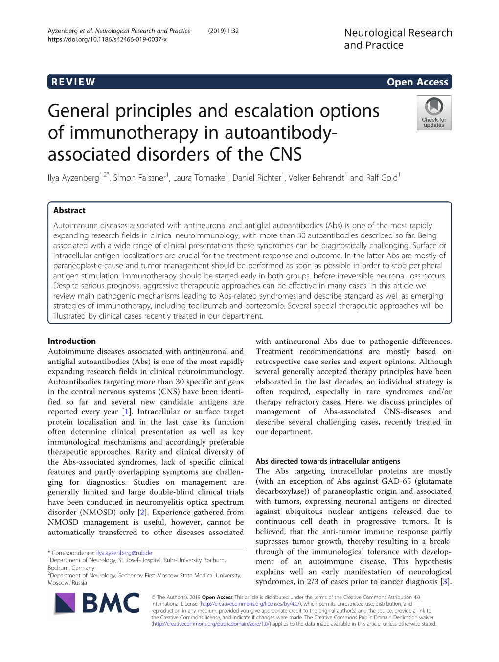 General Principles and Escalation Options of Immunotherapy In