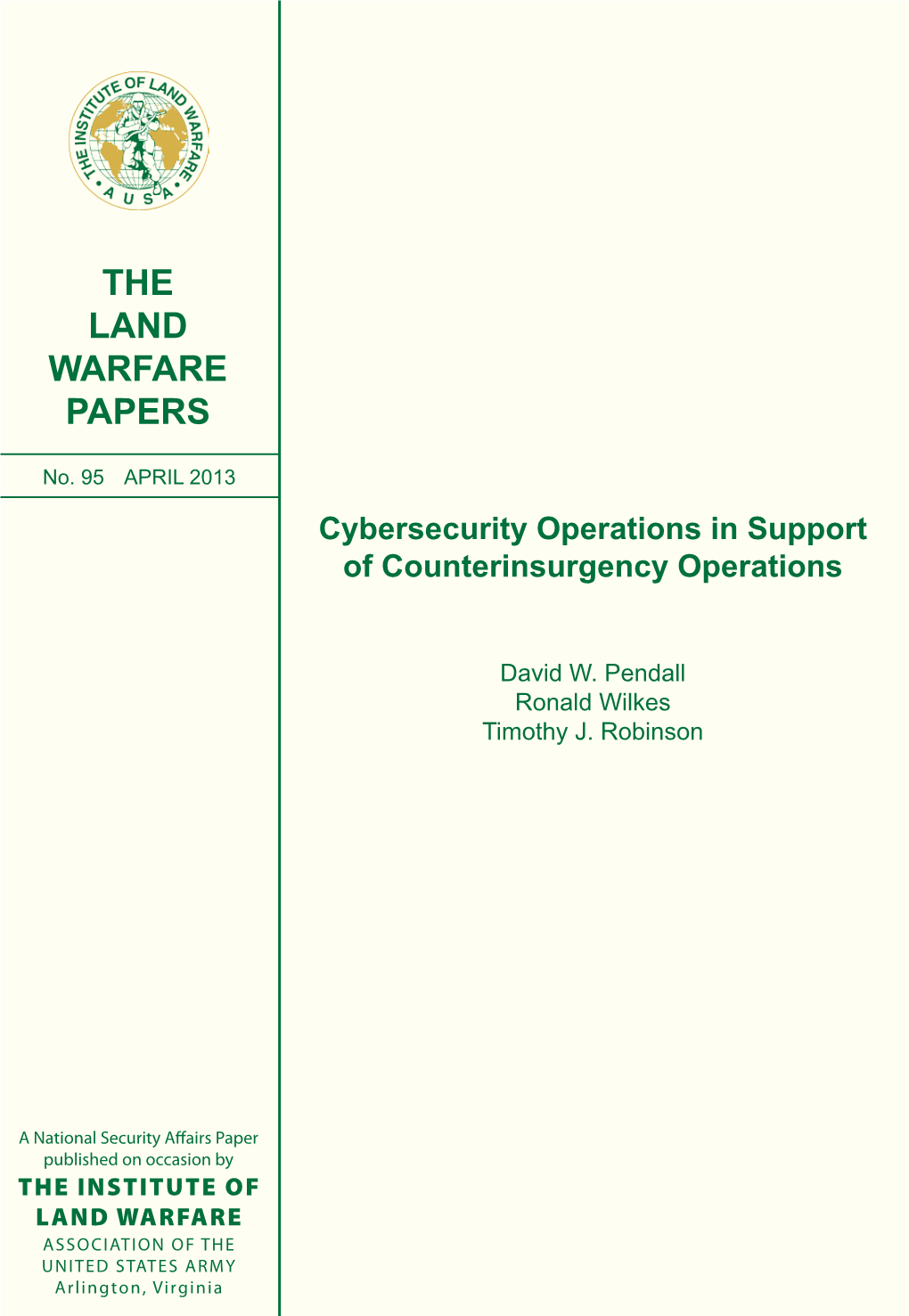 Cyberspace Operations in Support of Counterinsurgency Operations