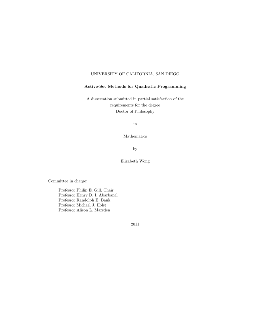 Active-Set Methods for Quadratic Programming