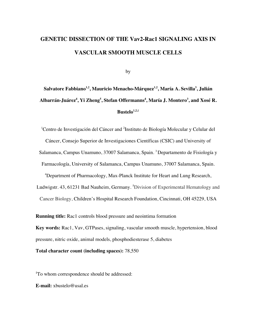 GENETIC DISSECTION of the Vav2-Rac1 SIGNALING AXIS IN