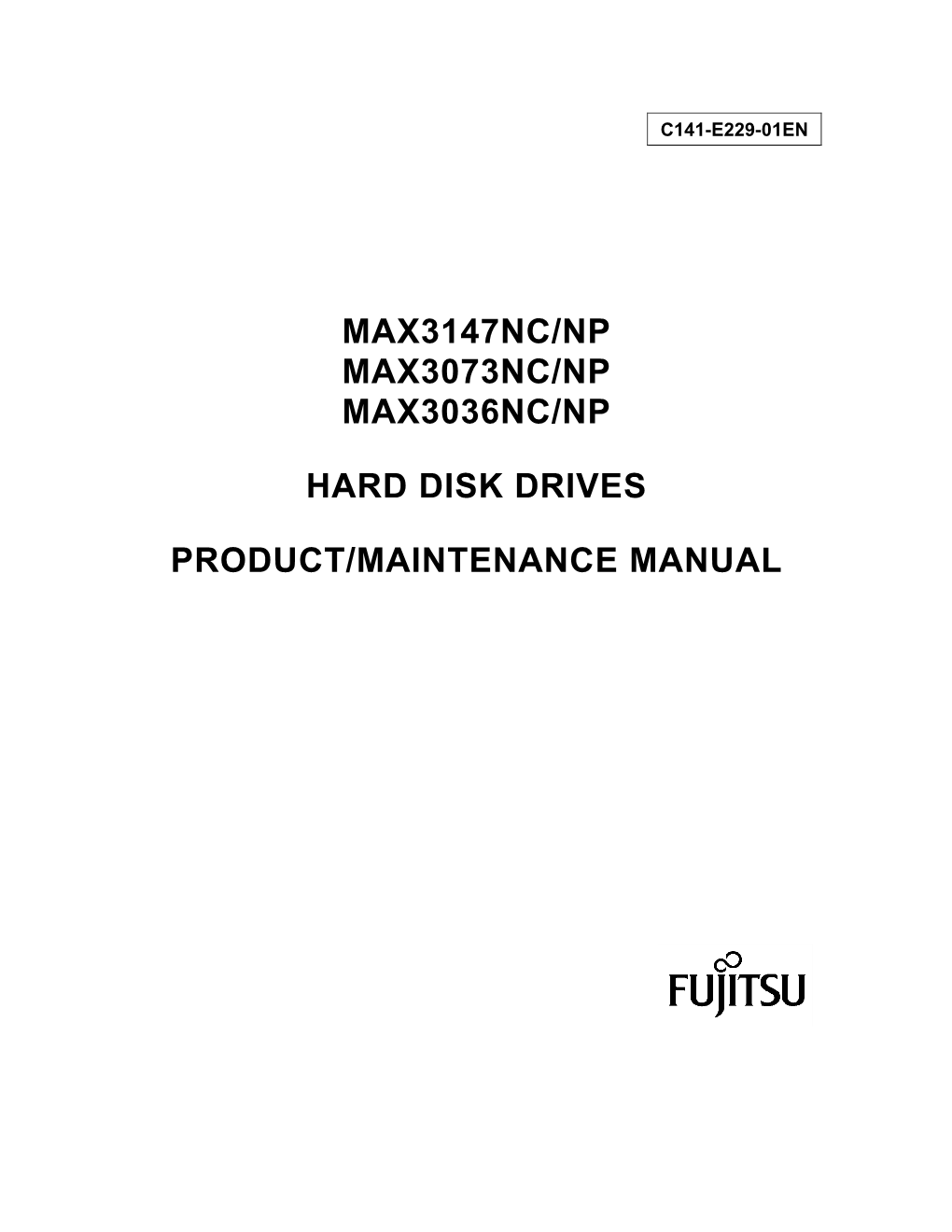 Max3147nc/Np Max3073nc/Np Max3036nc/Np Hard Disk Drives