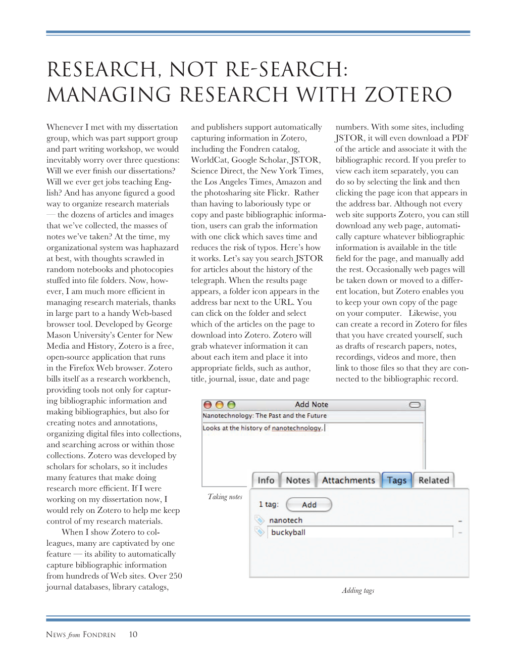 Managing Research with Zotero