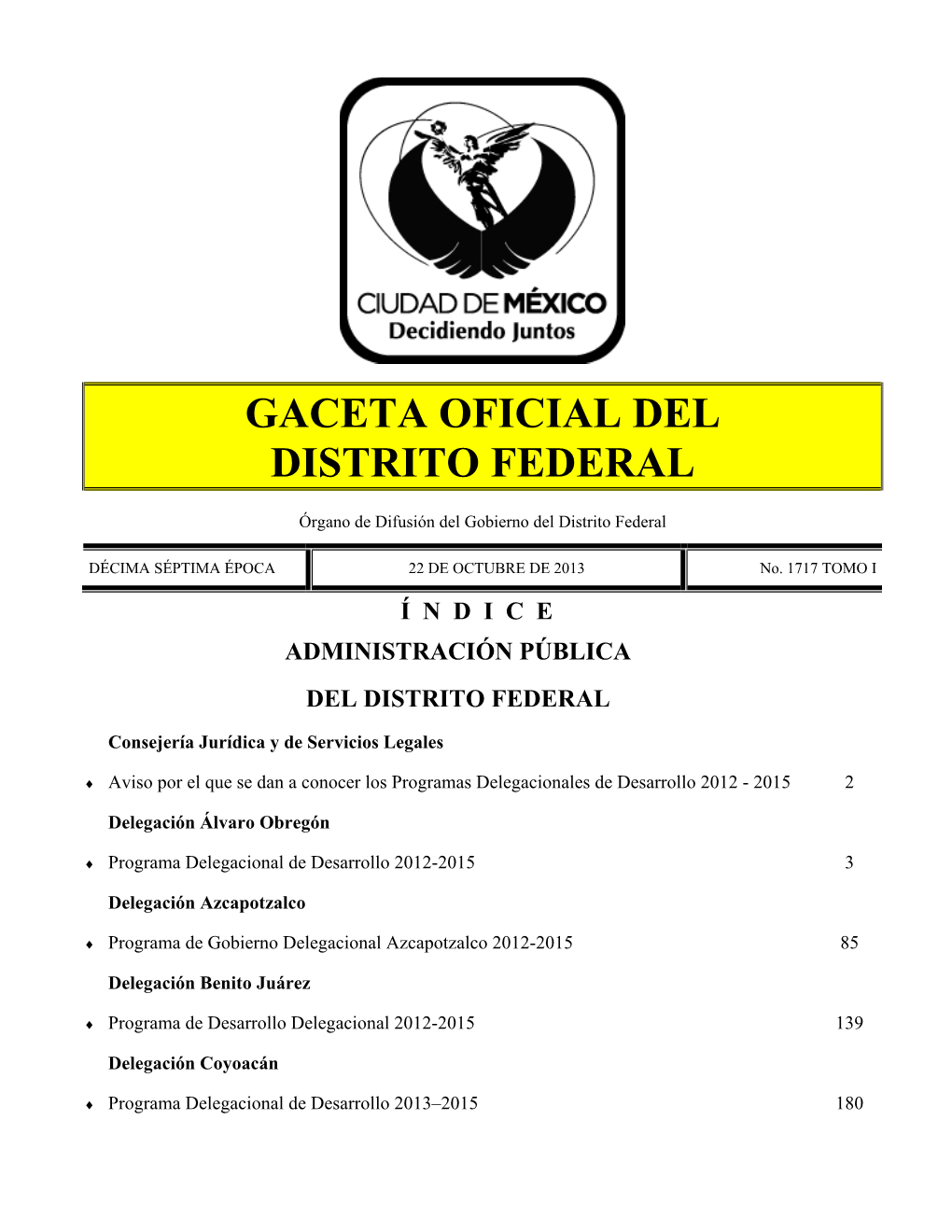 Gaceta Oficial Del Distrito Federal