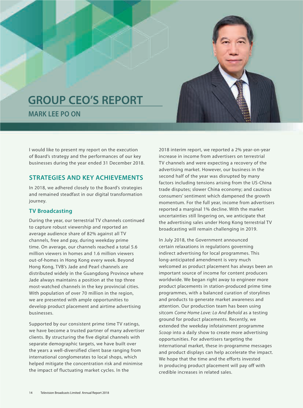 Group Ceo's Report