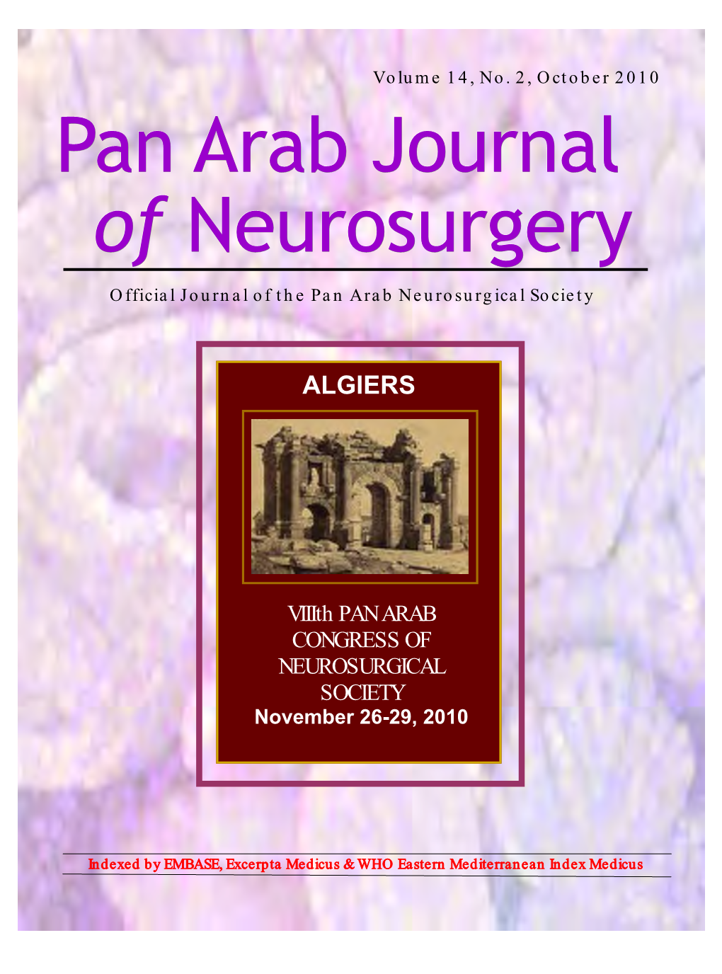 Pan Arab Journal of Neurosurgery, October 2010