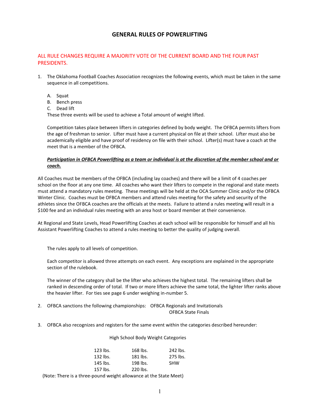 General Rules of Powerlifting