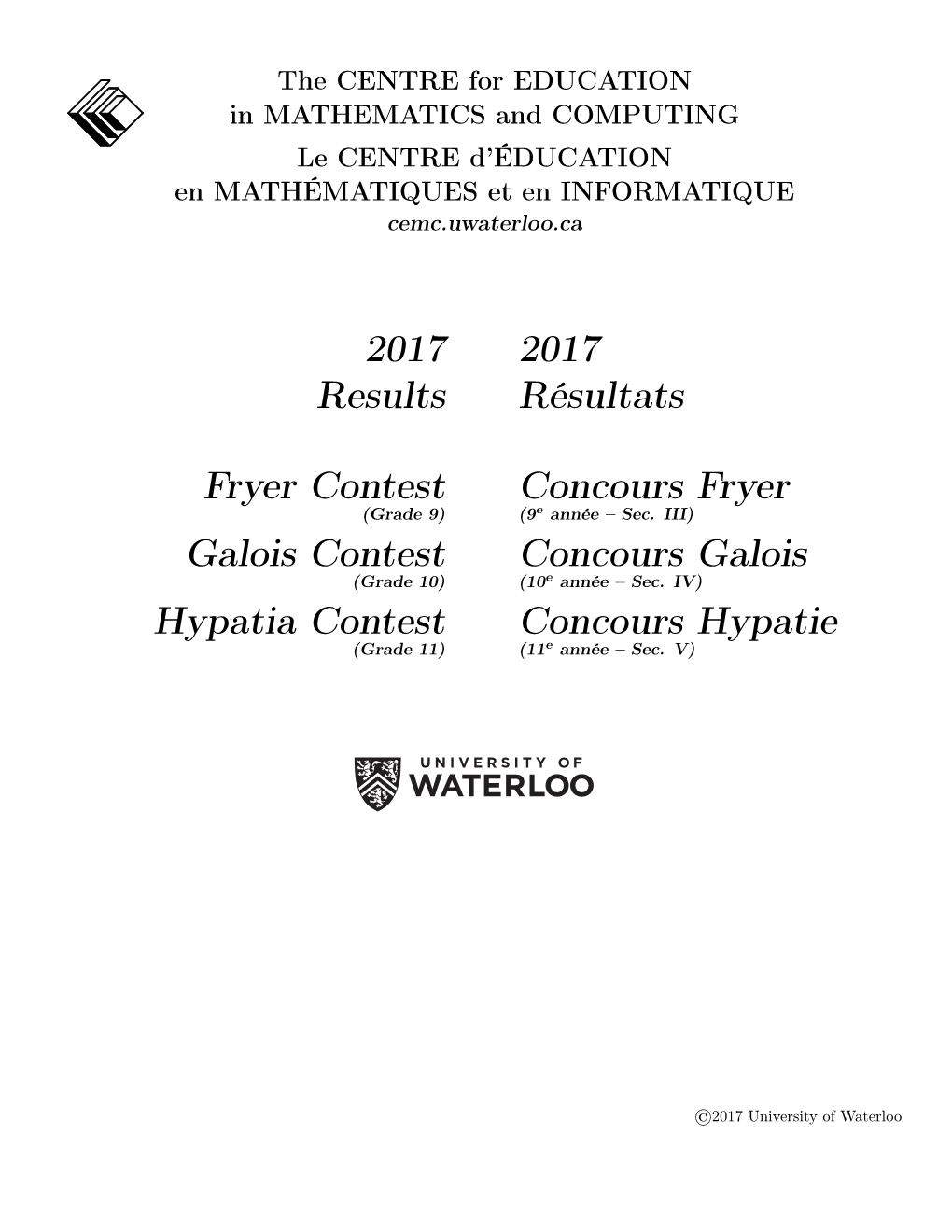 2017 Results Fryer Contest
