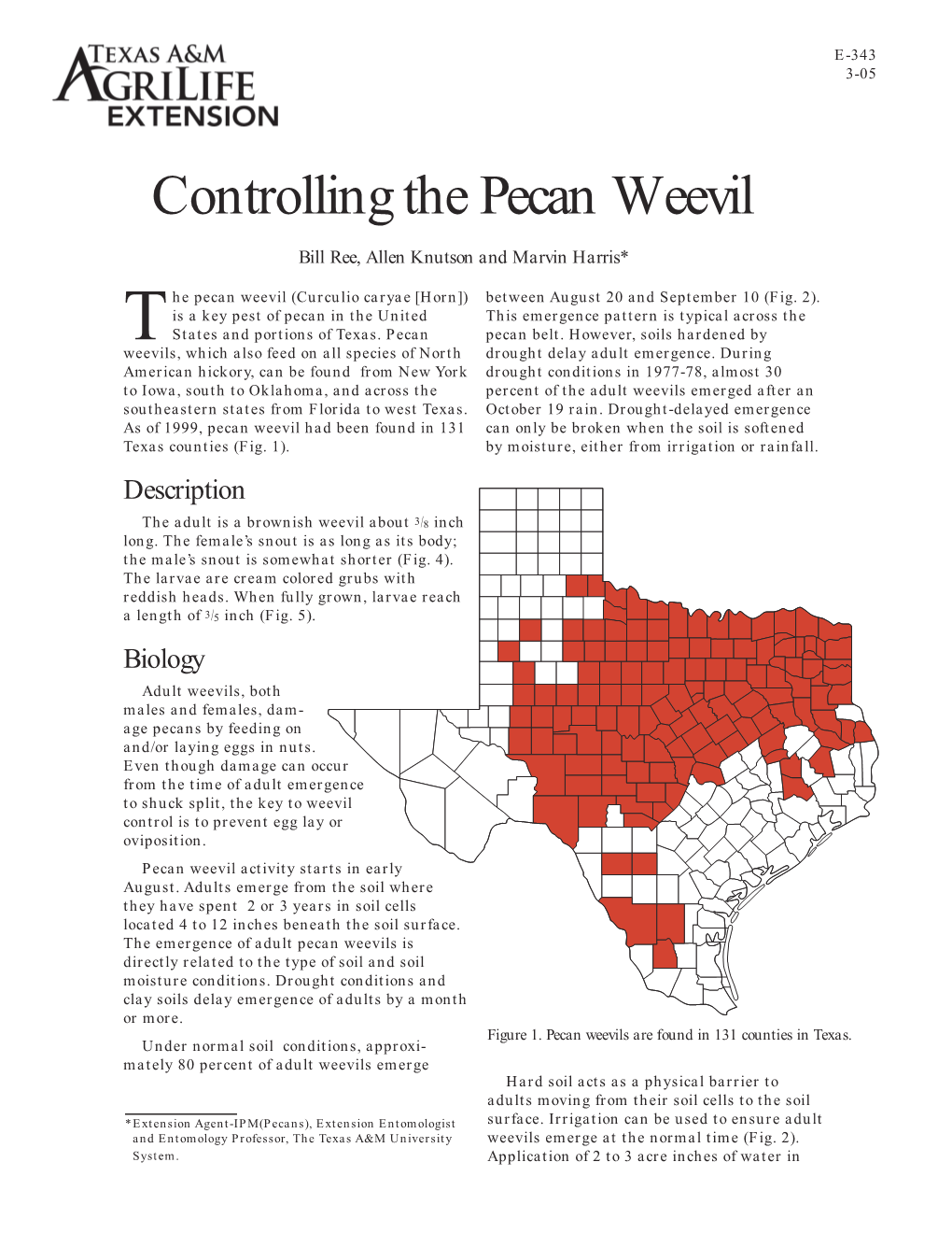 Controlling the Pecan Weevil