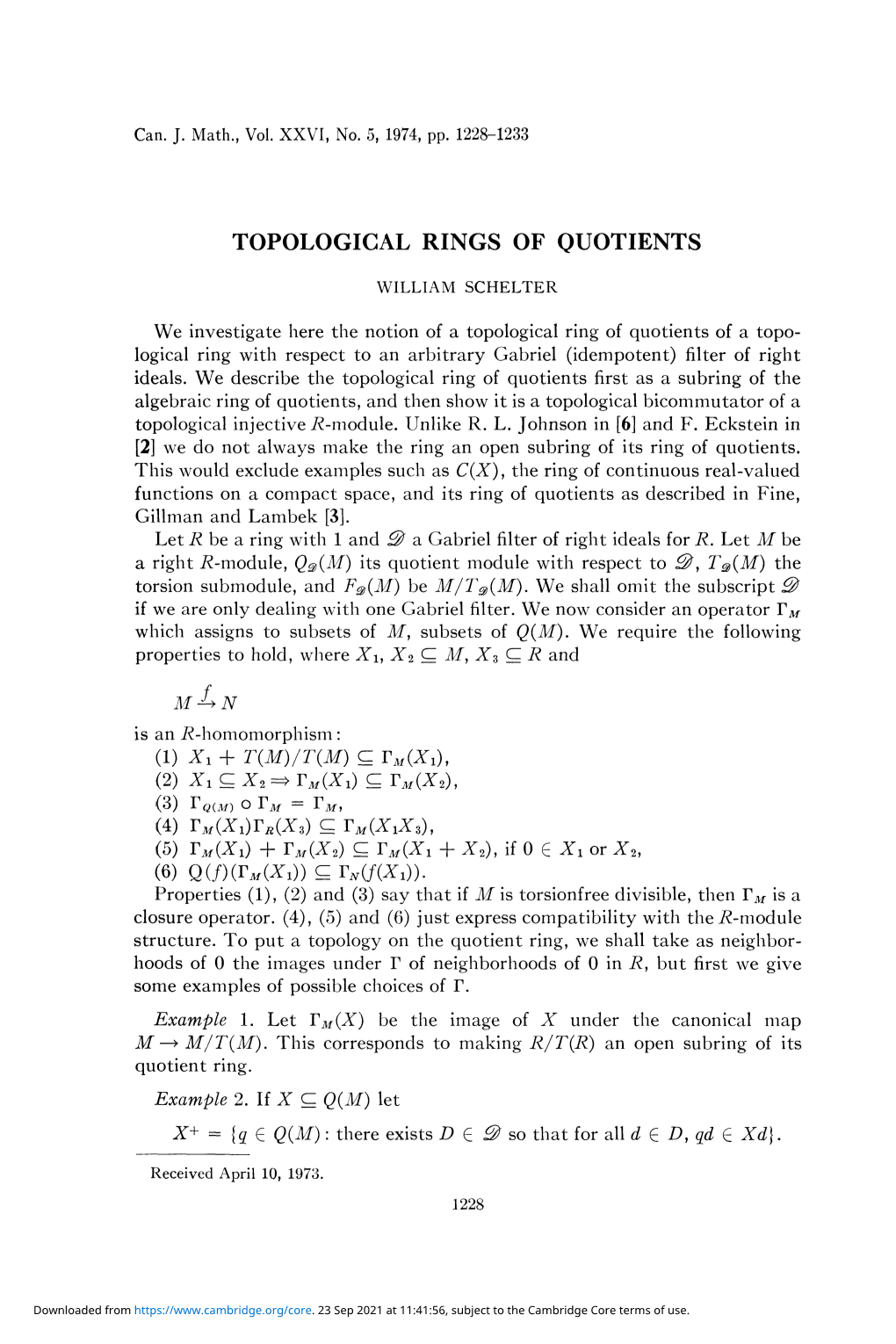 Topological Rings of Quotients