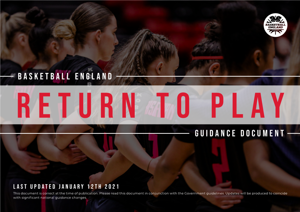 BASKETBALL ENGLAND Guidance Document