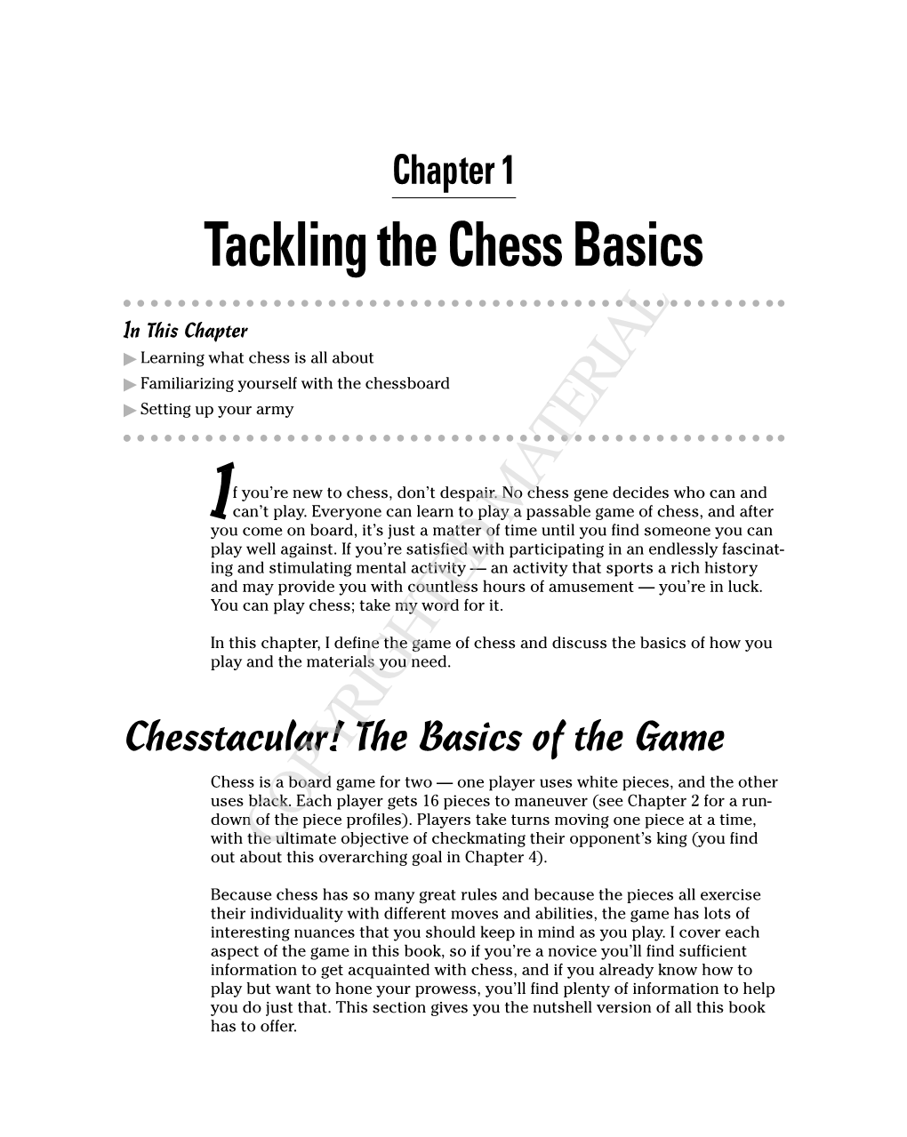 Tackling the Chess Basics