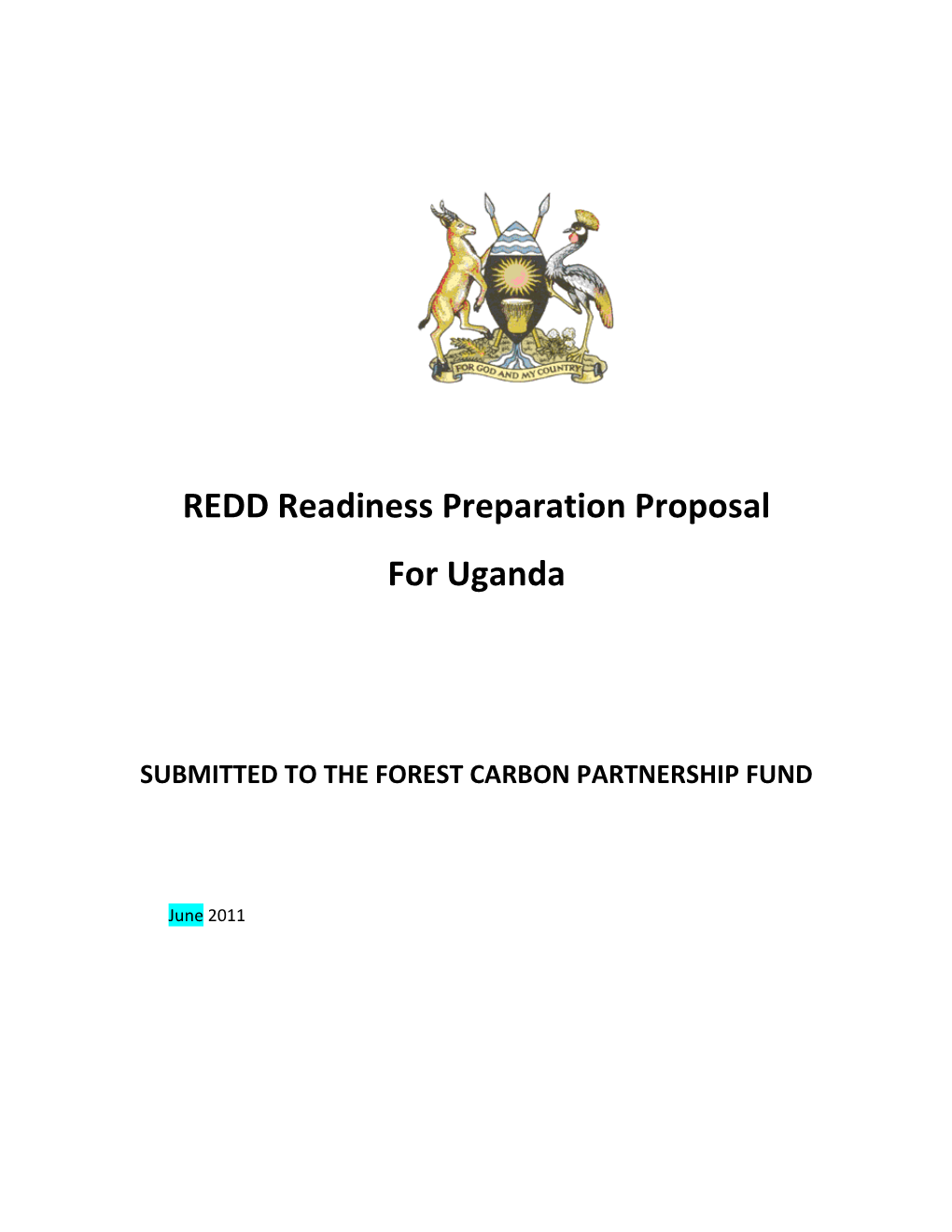 REDD Readiness Proposal for Uganda