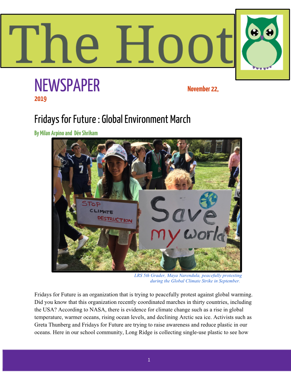 The Hoot – November 2019