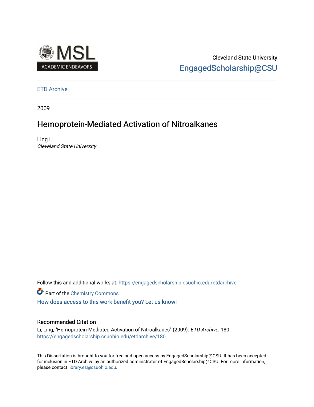 Hemoprotein-Mediated Activation of Nitroalkanes