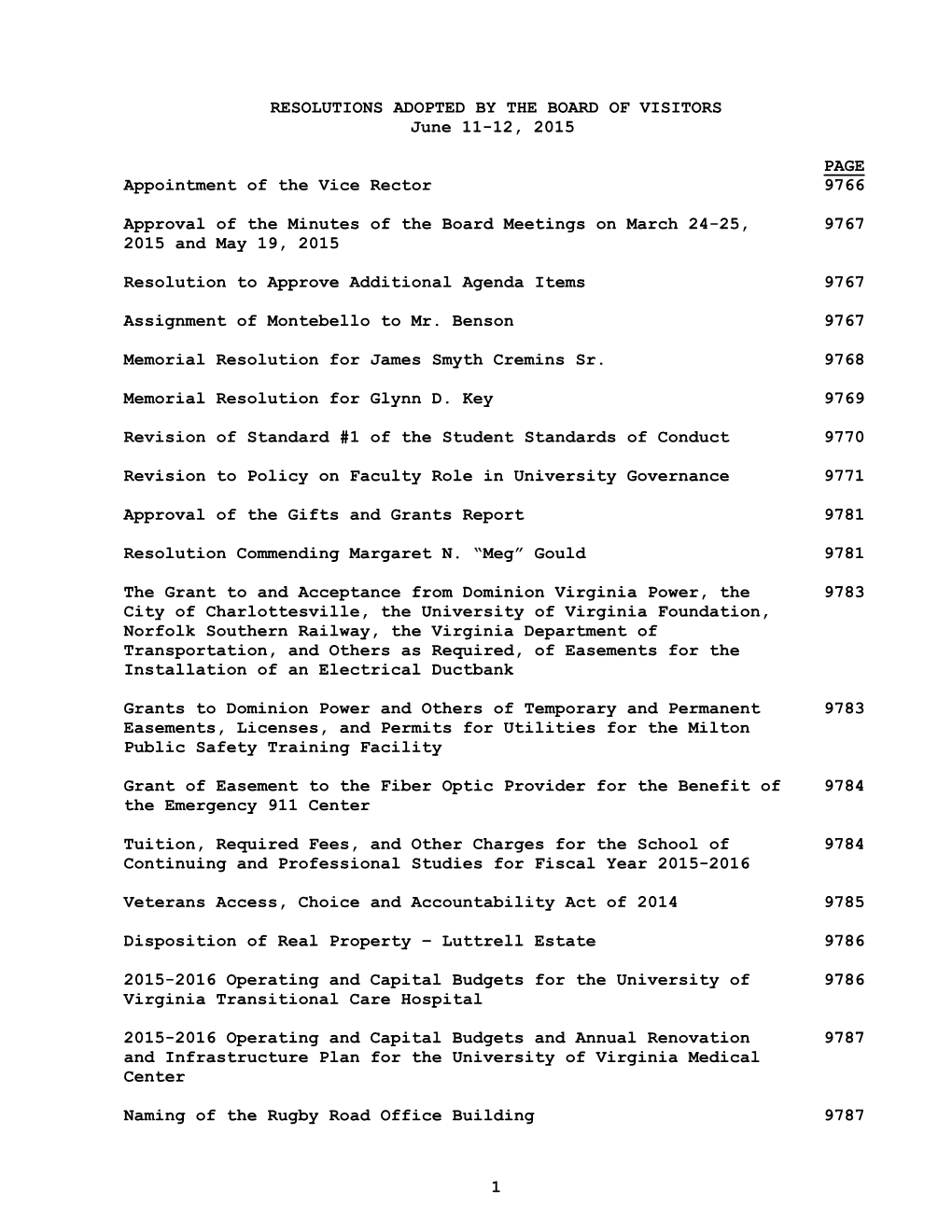 June 11-12, 2015 Full Board Minutes