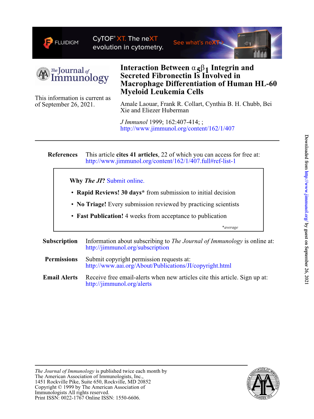 Myeloid Leukemia Cells Macrophage Differentiation of Human HL-60