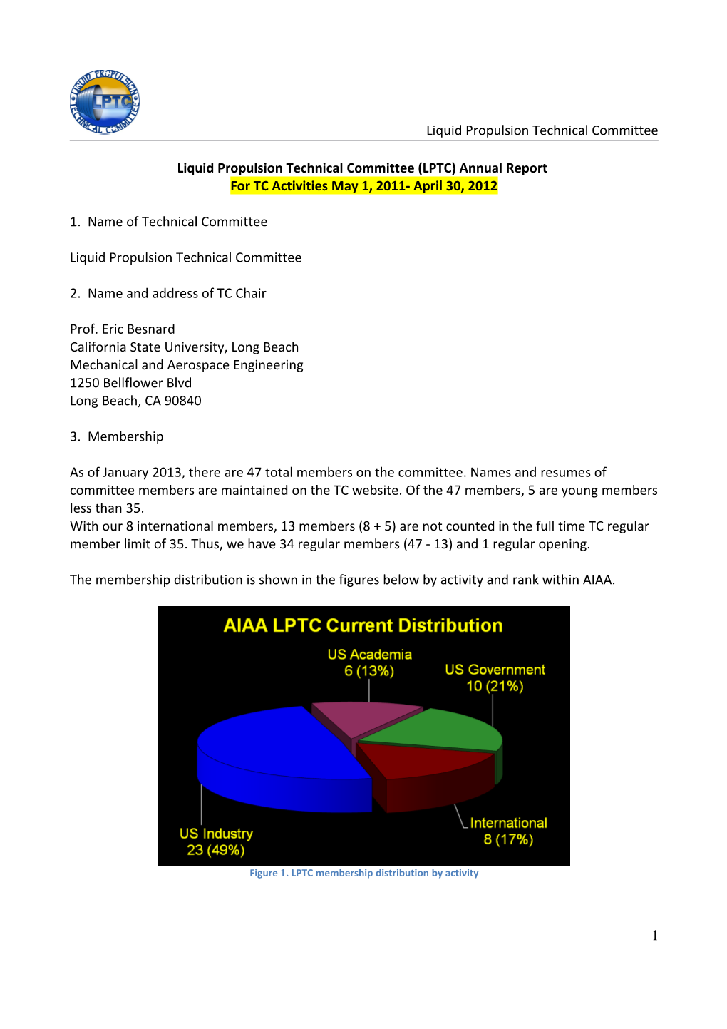 Liquid Propulsion Technical Committee (LPTC) Annual Report