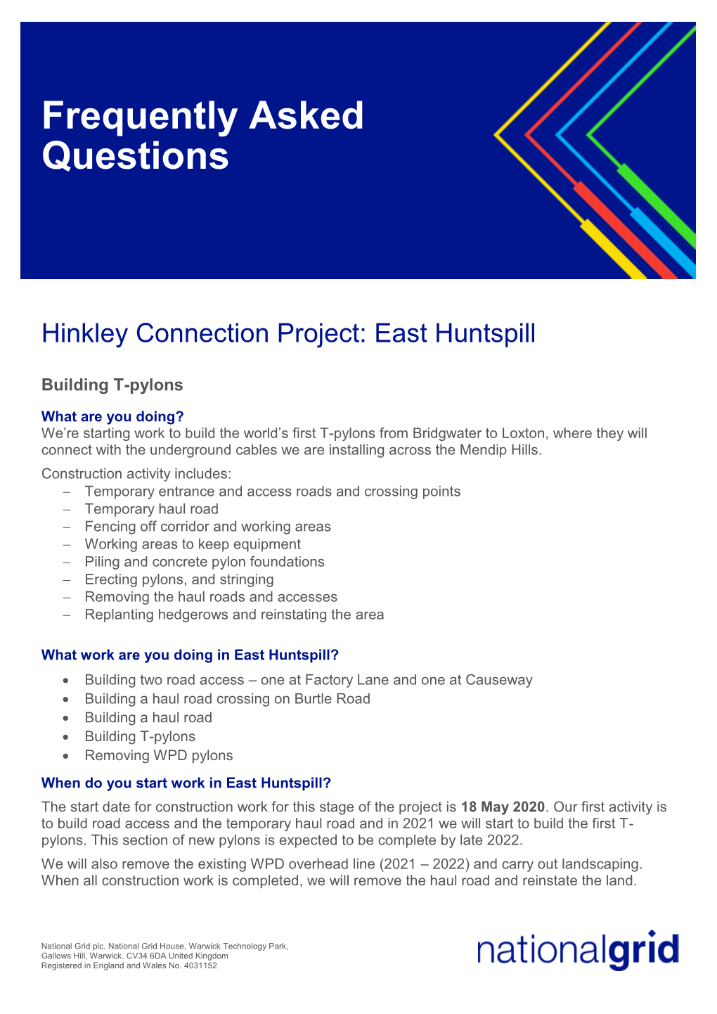 East Huntspill FAQ May 2020