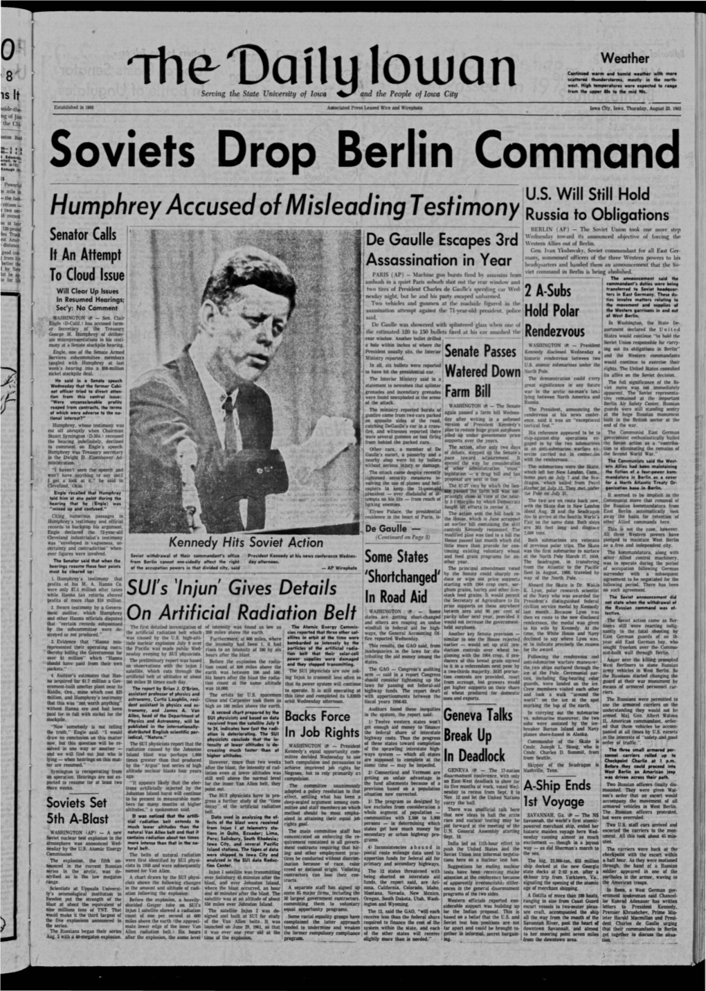 Daily Iowan (Iowa City, Iowa), 1962-08-23