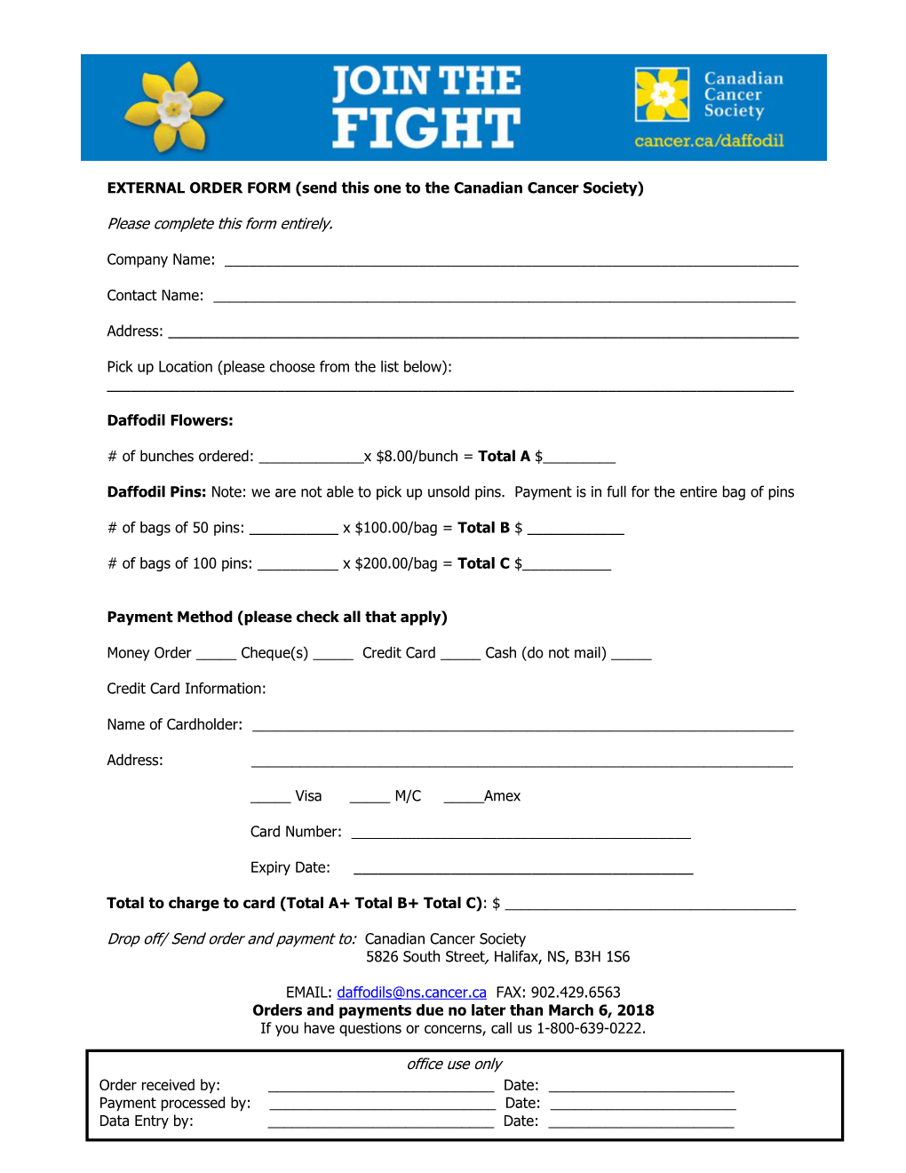Please Complete This Form Entirely. Drop Off/ Send Order And