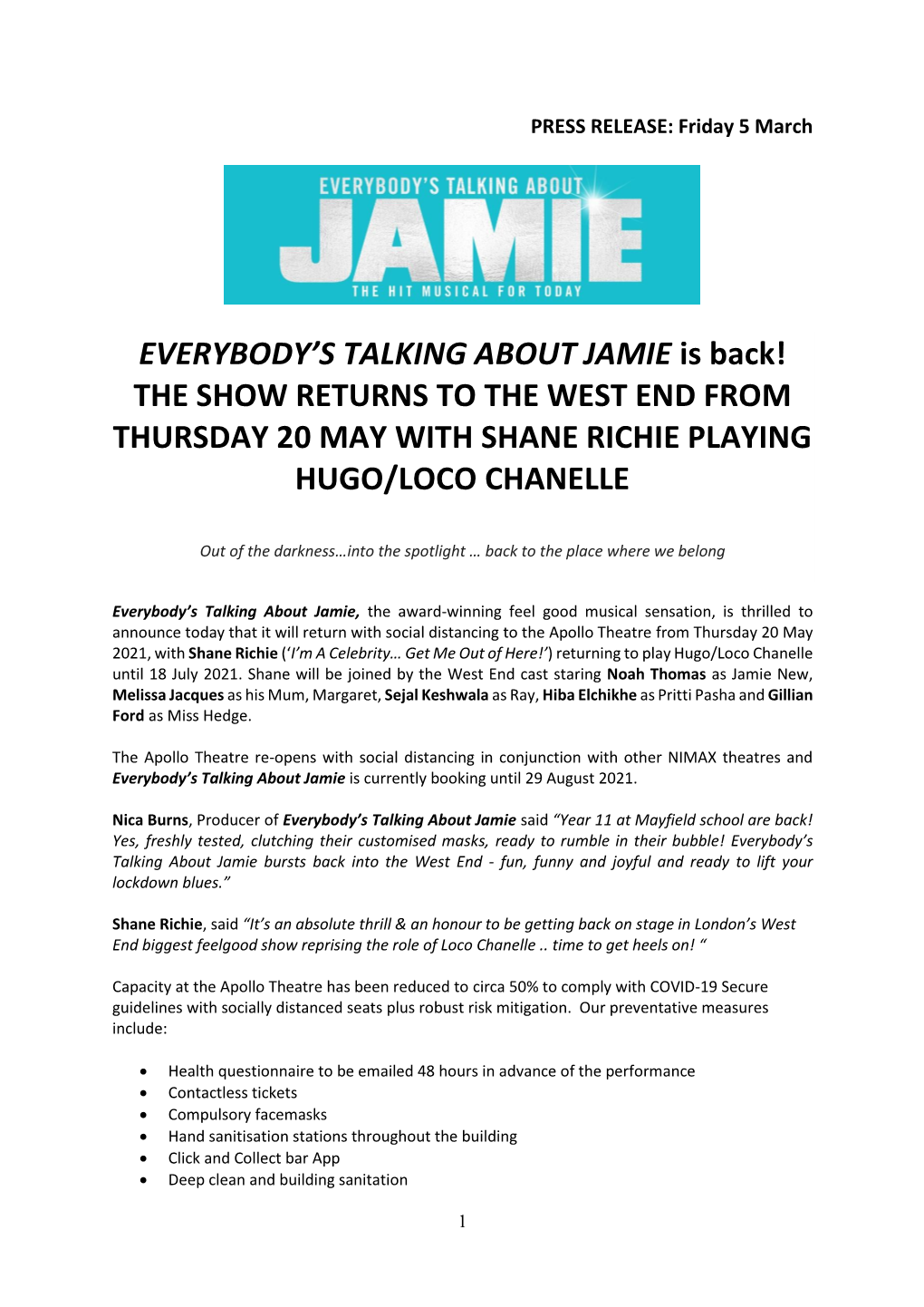 EVERYBODY's TALKING ABOUT JAMIE Is Back! the SHOW