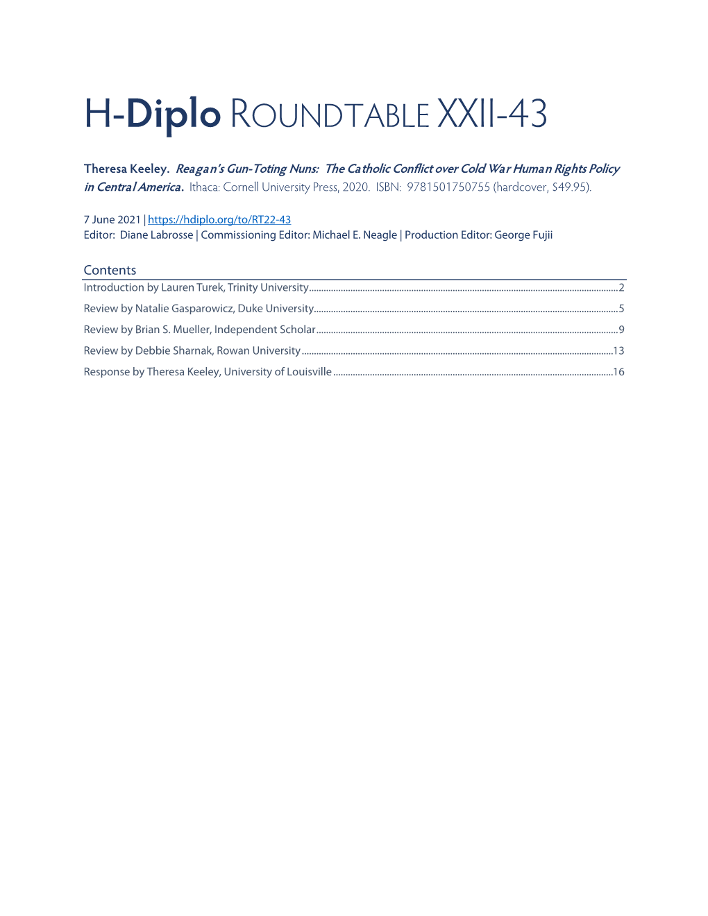 H-Diplo ROUNDTABLE XXII-43