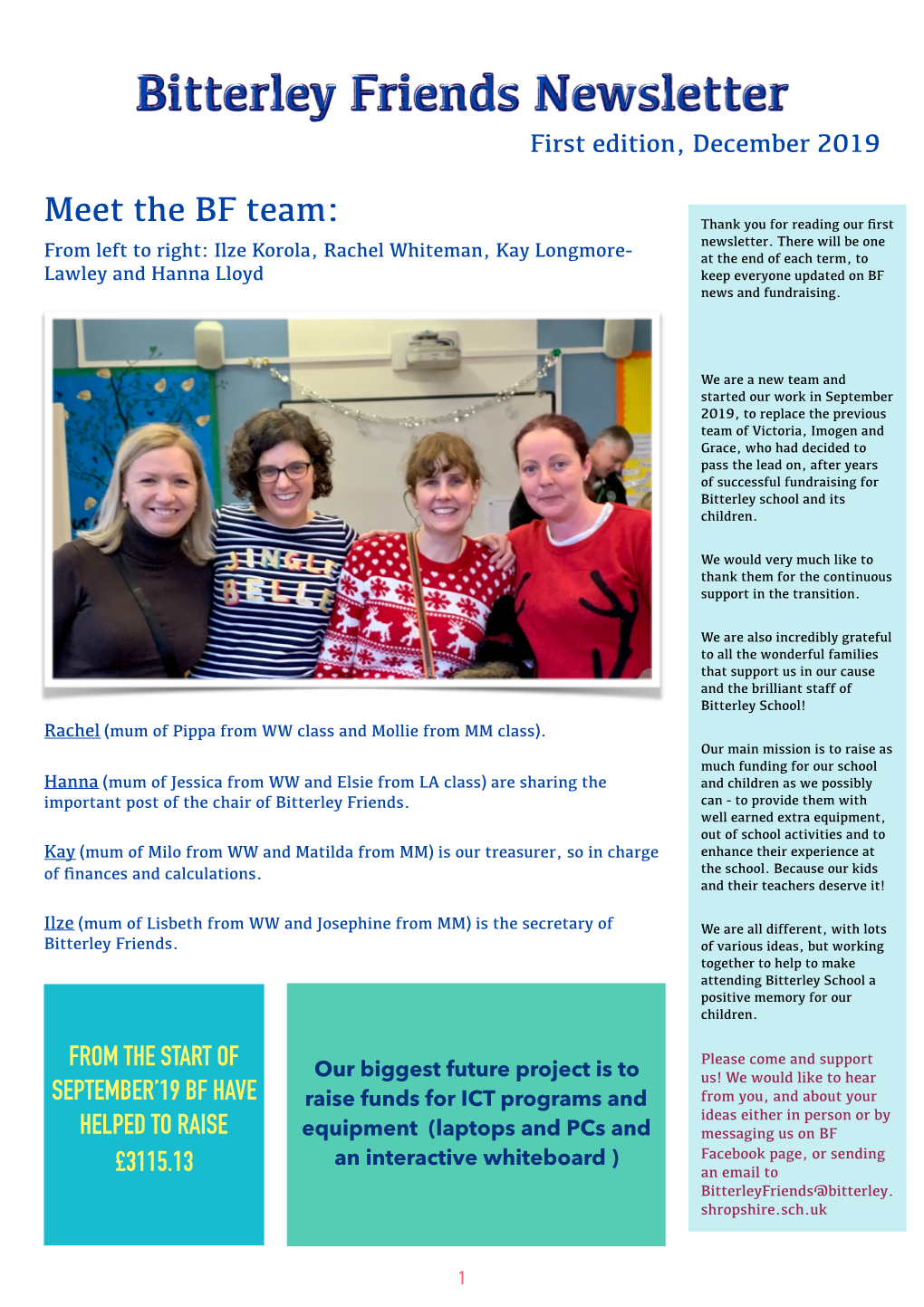 School Newsletter from Bitterley Friends