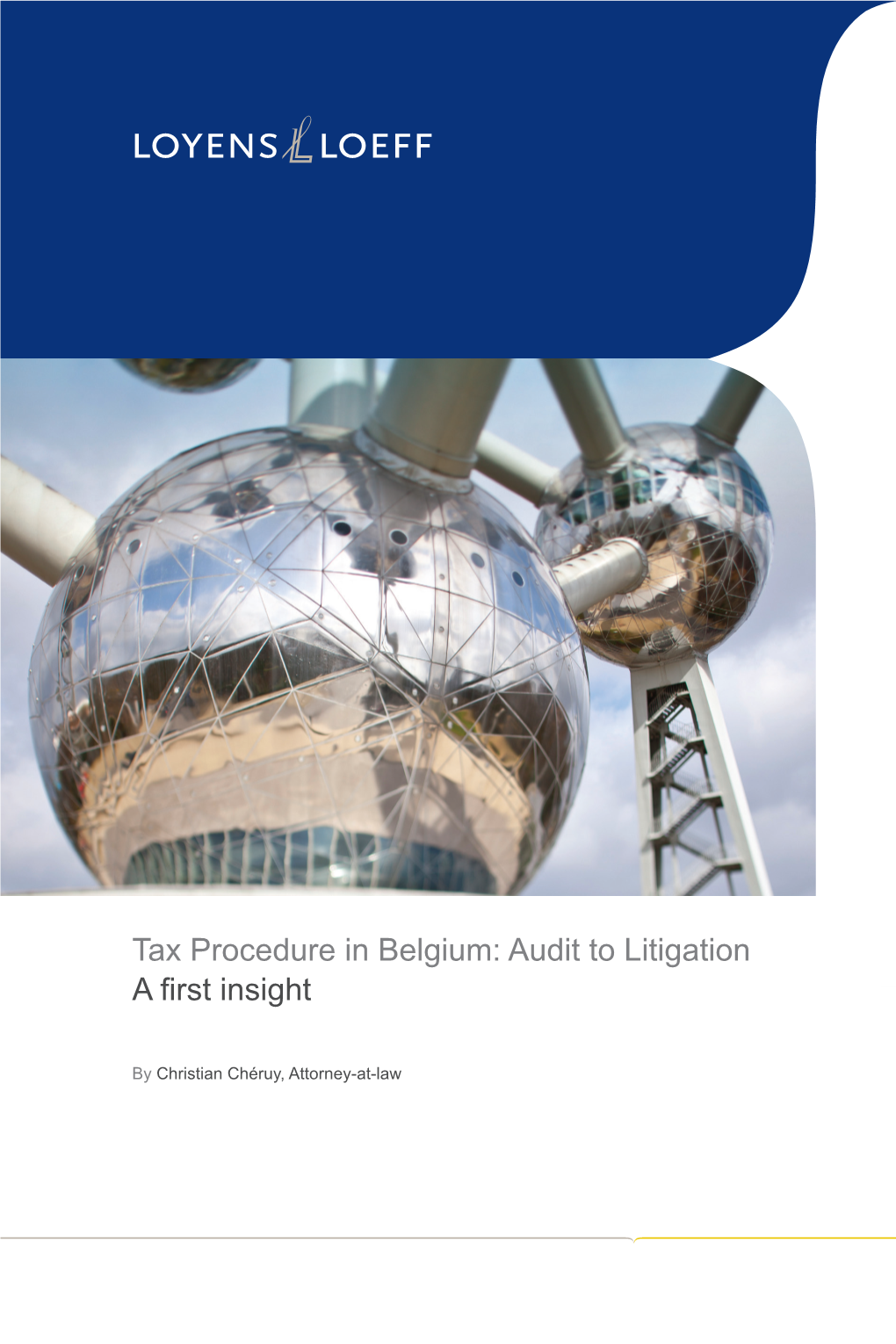 Tax Procedure in Belgium: Audit to Litigation for a Legal and Tax Partner If You Do Business in Or from the Netherlands, Belgium and Luxembourg, Our Home Markets