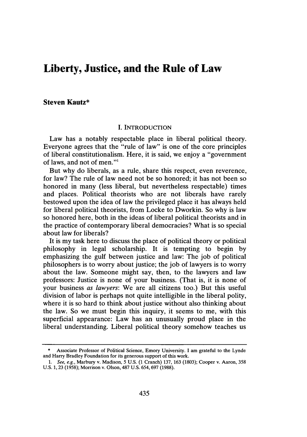 Liberty, Justice, and the Rule of Law