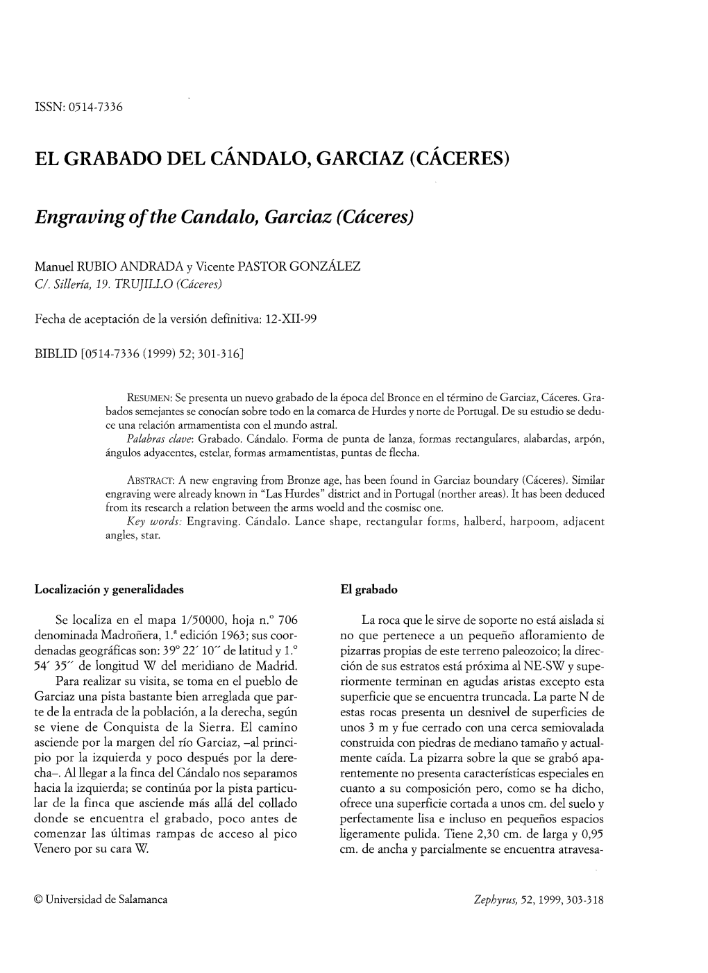El Grabado Del Cándalo, Garciaz (Cáceres)