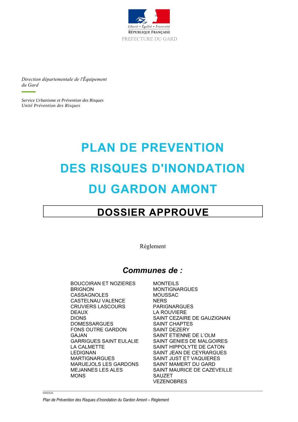 Plan De Prevention Des Risques D'inondation Du Gardon Amont