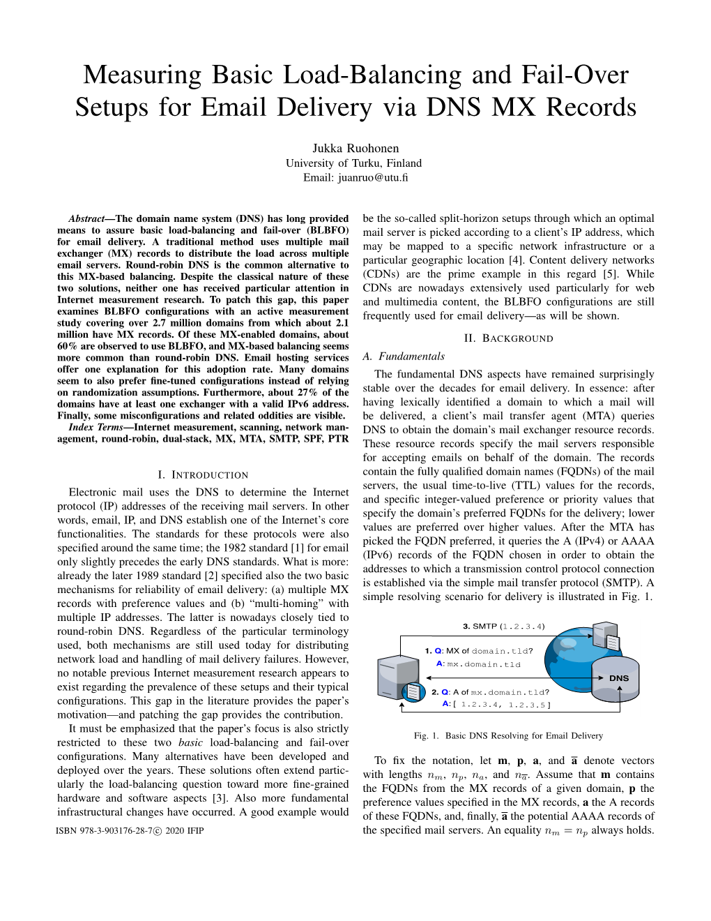 Measuring Basic Load-Balancing and Fail-Over Setups for Email Delivery Via DNS MX Records